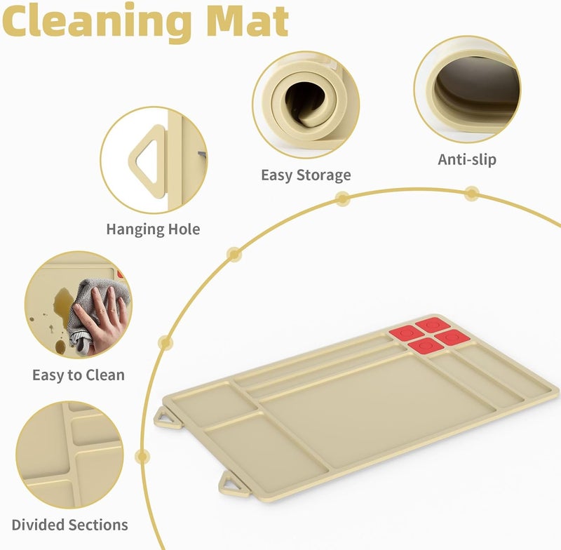 Magsaddle Pistol Gun Cleaning Mat, Thick Gun Cleaning Pad with Magnetic Organizer Parts Tray, Anti-Slip Rubberized Pistol Handgun Revolver Gun Mat, Protective Workbench Mat for Glock Cleaning - Image 3